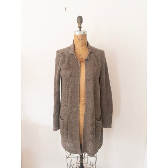 Eileen Fisher Women's Organic Linen Open Front Knit Cardigan Sweater Size Small - Picture 1 of 7